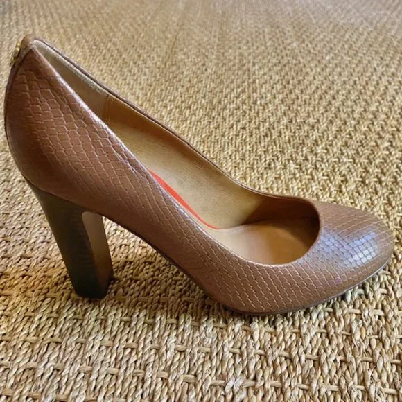 Coach Snake Print Heels in Cognac size 6.5 - Picture 2 of 8